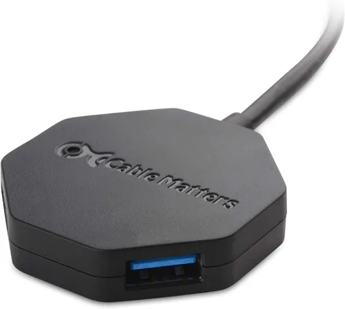 Vista 7 de Cable Matters Paquete de 3 cables de extensión cortos USB a USB (cable extensor USB macho a hembra) – 3 pies y Ultra Mini 4 puertos USB Hub