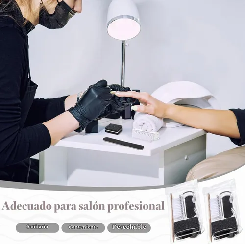 Vista 6 de 100 juegos 4 en 1 kit de manicura desechable a granel, negro