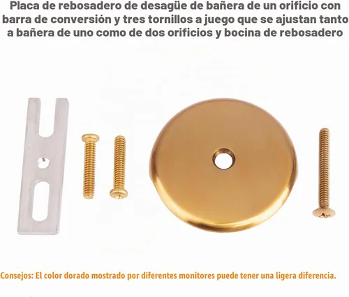 Vista 3 de Artiwell Push & Lock - Juego de molduras para bañera con placa frontal de desbordamiento de un solo orificio, kit de conversión de bañera con barra