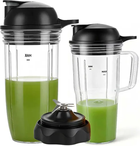 Vista 8 de Frasco personal de repuesto para exprimidor de 24 onzas con tapa para llevar, compatible con Nutribullet Ultra Plus+ Sistema de cocina compacto