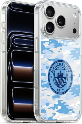 Vista 267 de Head Case Designs Funda de gel con licencia oficial del Manchester City Man City FC Blue Moon Badge Camou [protección de grado militar] compatible