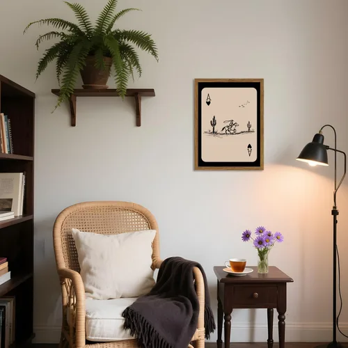Vista 7 de Arte de pared de vaquero occidental, pintura vintage del suroeste de pared, impresiones en lienzo de cartas de juego occidentales, ilustraciones