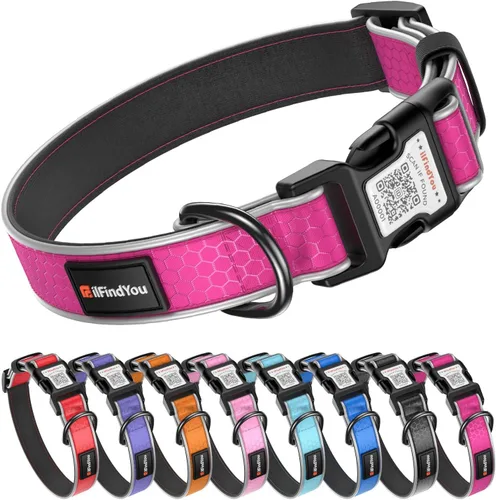Vista 24 de Collar de perro personalizado ilFindYou con etiqueta de código QR para identificación de mascotas, collar reflectante de seguridad, adecuado