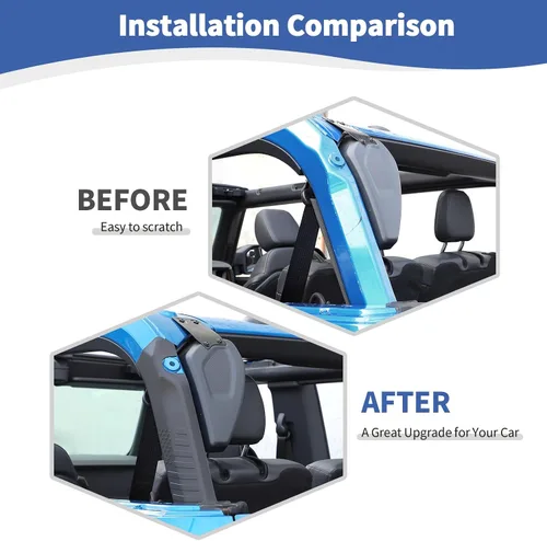 Vista 2 de RT-TCZ Cubierta de barra enrollable para Bronco, protector de pilar D compatible con Ford Bronco 2021 2022 2023 2 2 puertas, accesorios exteriores
