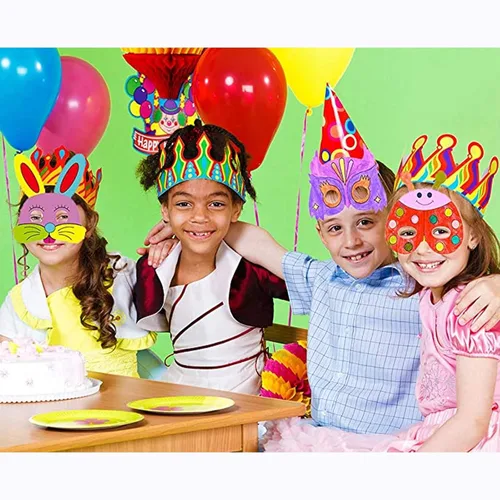 Vista 6 de DIY Blank Paper Graffiti MasksKids Jungle Animal Coloring Masks