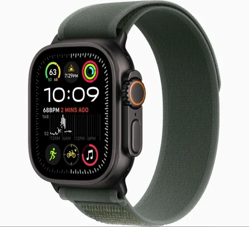Vista 7 de Apple Watch Ultra 2 [GPS + Celular 49mm] - Caja de titanio negro con correa negra Trail Loop, S/M (Renovado)