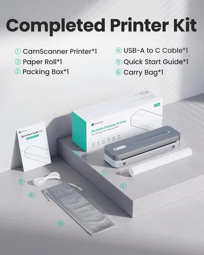 Vista 9 de P1 Pro Impresora Térmica Sin Tinta, Impresora Bluetooth Portátil Tamaño Carta EE. UU. con 1 Rollo de Papel, para iPhone, Android, Computadora, Uso