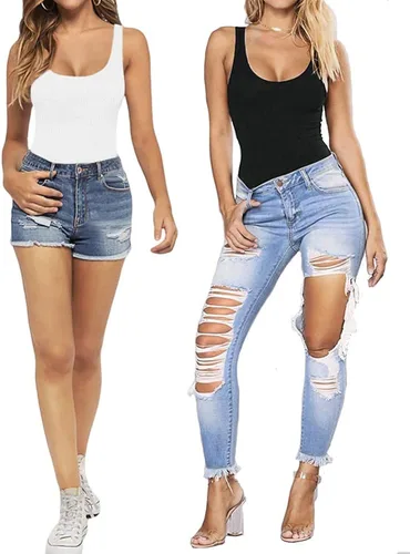 Vista 4 de MANGOPOP Bodysuit for Women Scoop Neck Sleeveless Ribbed Racerback Tank Tops