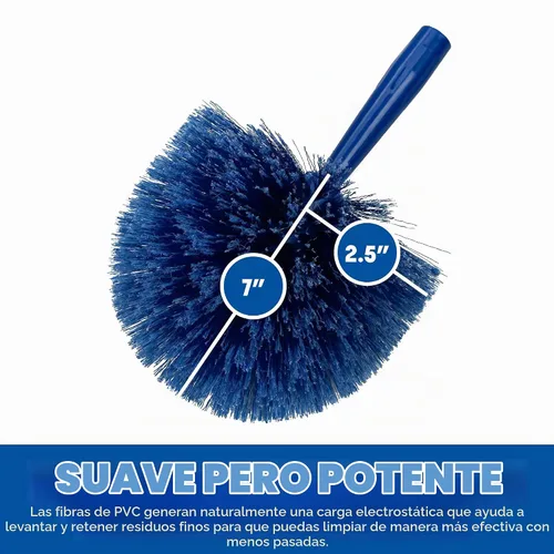 Vista 2 de SPARTA Flo-Pac Plumero de Limpieza Redondeado con Cerdas Cargadas Electrostáticamente para Limpieza, 9 X 7 X 7 Pulgadas, Azul