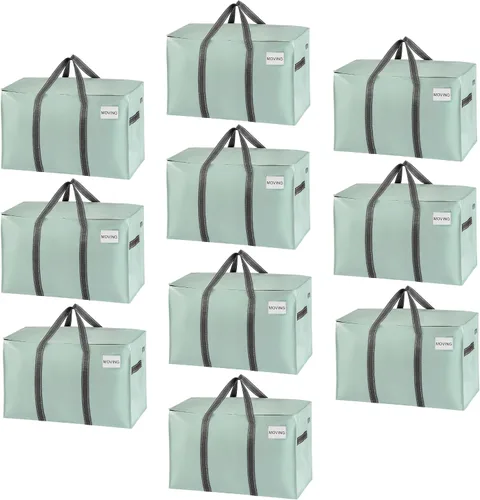 Vista 24 de VENO - Paquete de mudanzas, cajas de almacenamiento para embalaje universitario con tapas alternativas, para dormitorio, extragrande, asas