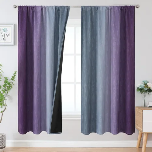 Vista 39 de Estelar Textiler Cortinas oscurecedoras beige y blanco grisáceo de 45 pulgadas de largo, cortinas graduadas con bloqueo de luz para baño, cortinas