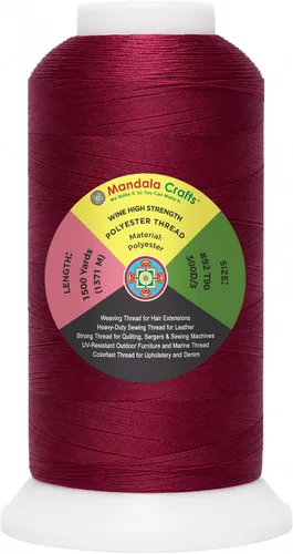 Vista 64 de Mandala Crafts Airforce Blue Tex 70 - Hilo de poliéster para tapicería 1500 Yds T70 UV Resistant Strong Thread for Leather Sewing, Marine
