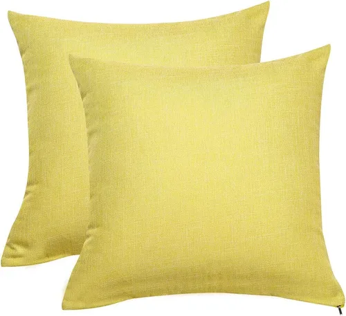 Vista 10 de uxcell Paquete de 2 fundas de almohada de lino, fundas de cojín de lino con forro de algodón en blanco, fundas de almohada cuadradas decorativas