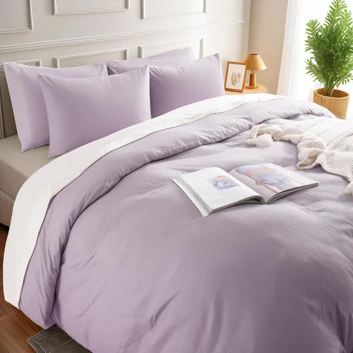 Vista 148 de NEXHOME PRO Funda de edredón Twin XL 100% algodón lavado, transpirable, duradera, texturizada, similar al lino, juego de ropa de cama para el hogar
