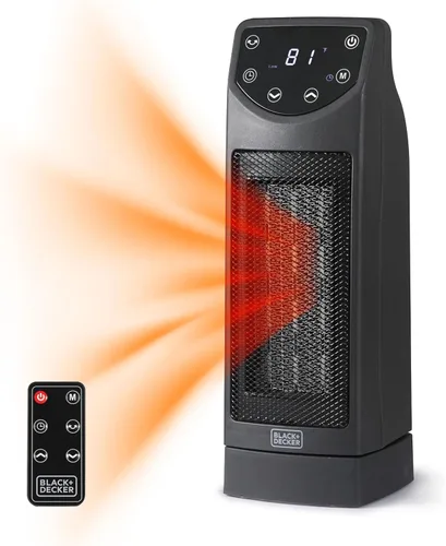 Vista 10 de BLACK+DECKER BHTC209 - Calentador oscilante de cerámica con mando a distancia, color negro