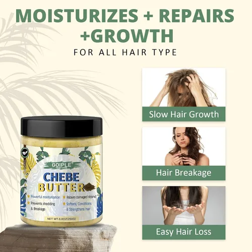 Vista 11 de WOZUTUNT 8.8 oz Mantequilla de Chebe para el Crecimiento, Engrosamiento y Humectación del Cabello - Mantequilla de Crema para el Cabello de Alta