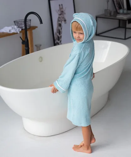 Vista 6 de Bata de baño suave de alta calidad para bebés y niños, rayón de bambú orgánico, bata con capucha, bata para niñas y niños