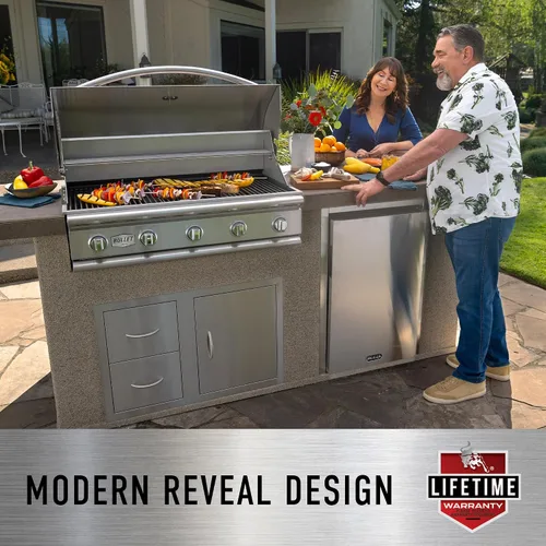 Vista 5 de Bull Outdoor Products Componentes Premium para Isla de Barbacoa de Cocina Exterior, Puerta de Acceso Vertical - Bisagra Izquierda con Reborde