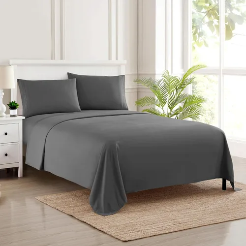 Vista 99 de Juego de sábanas extrasuaves de tamaño individual, ropa de cama transpirable y lujosa con correas elásticas integradas para las esquinas, colección