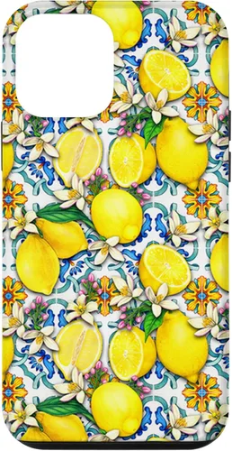 Vista 16 de Citrus Fruit Lemons Blue Tile Gardencore Farmcore Pattern Case for iPhone 17