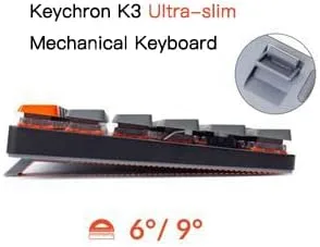 Vista 5 de Keychron Teclado mecánico inalámbrico Bluetooth K3 versión 2 84 teclas 75 diseño blanco LED retroiluminado teclado con cable para Mac Windows