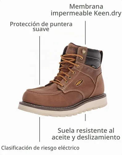 Vista 3 de KEEN Utility - Bota de trabajo impermeable de 6 pulgadas para hombre con puntera redonda y suave Cincinnati Bélgica/Sandshell