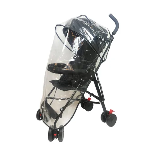 Vista 5 de Funda de lluvia para cochecito de bebé, para cochecito de bebé, cochecito de viaje ligero, resistente al viento, impermeable, accesorios compactos