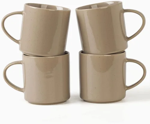 Vista 11 de famiware Juego de Tazas de Café de 4, Annecy Juego de Tazas de Cerámica Reutilizables de 14 oz con Asa, Apto para Microondas y Lavavajillas, Juego