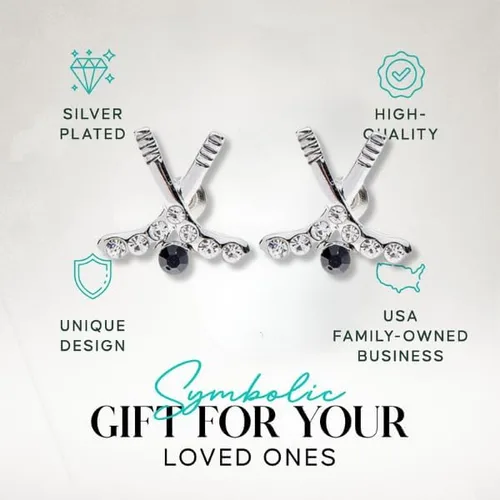 Vista 3 de Aretes de hockey, joyas de hockey, aretes de hockey sobre hielo, regalos de hockey, aretes de dije de hockey, regalo para jugadoras de hockey