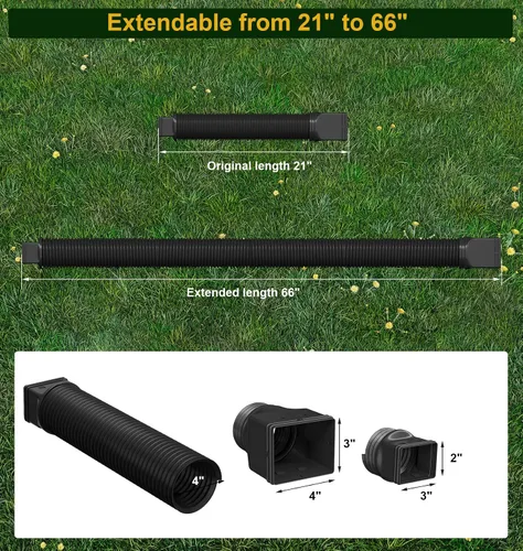Vista 3 de Ogutter Extensiones de bajante de canalón de lluvia, extensor de bajante para drenaje de agua de lluvia flexible, tubo de extensión de drenaje