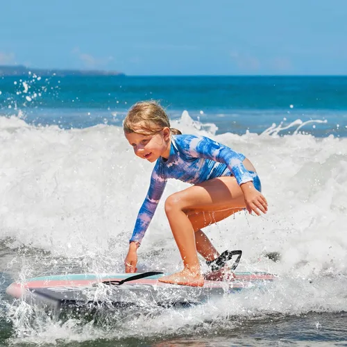 Vista 3 de Goplus Tabla de cuerpo ligera de 41/37/33 pulgadas para playa, tabla de surf con núcleo EPS, cubierta XPE, parte inferior lisa de HDPE, correa
