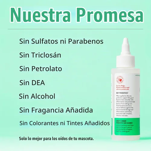 Vista 8 de SKOUT'S HONOR Limpiador de oídos probiótico para perros, 4 oz