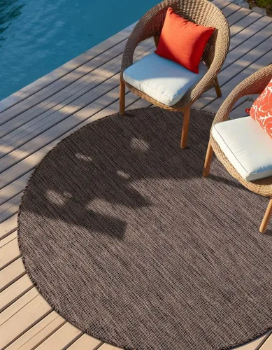 Vista 18 de Unique Loom Collection - Alfombra casual de transición sólida jaspeada para interiores y exteriores