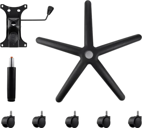 Vista 4 de Base de silla de oficina de repuesto de 320 libras, base de silla giratoria de 28 pulgadas con ruedas, color negro resistente