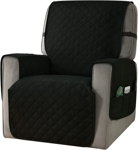 Vista 12 de Ouka - Funda reclinable para perros, de ancho de asiento de 63,5 cm, protector de sofá de tela reversible con correas elásticas, funda de sillón Gris