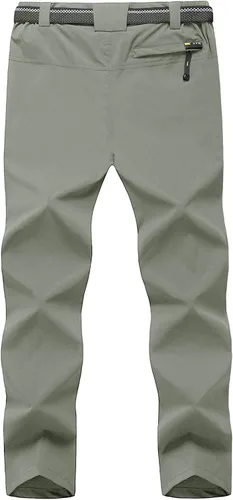 Vista 2 de TBMPOY Pantalones de senderismo y montaña, ligeros, impermeables, con cinturón, secado rápido, para hombres