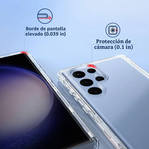 Vista 6 de ULAK Funda transparente para Galaxy S23 Ultra, resistente a prueba de golpes, funda de TPU suave, funda protectora transparente para Samsung Galaxy