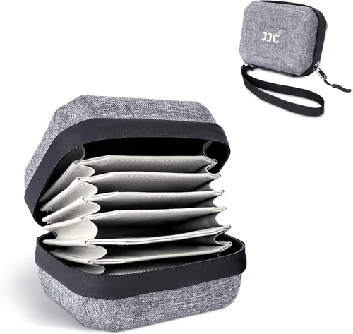 Vista 10 de JJC Bolsa de filtro de lente dura, estuche de filtro de 4 bolsillos para filtro circular de hasta 3.740 in con trabilla para cinturón, a prueba