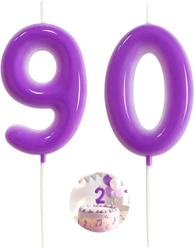 Vista 115 de Velas número 2 arcoíris con número 3D de feliz cumpleaños para decoración de fiesta de pastel de cumpleaños, suministros de celebración