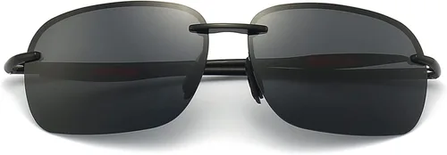 Vista 3 de FONHCOO Gafas de sol deportivas polarizadas con protección UV para hombres y mujeres, marco sin montura para ciclismo, pesca, conducción