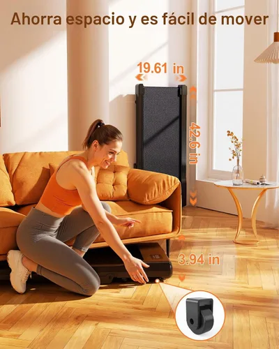 Vista 5 de Superun Under Desk Walking Pad with 6% Incline, 3 in 1 Portable Treadmill Oro rosa profundo