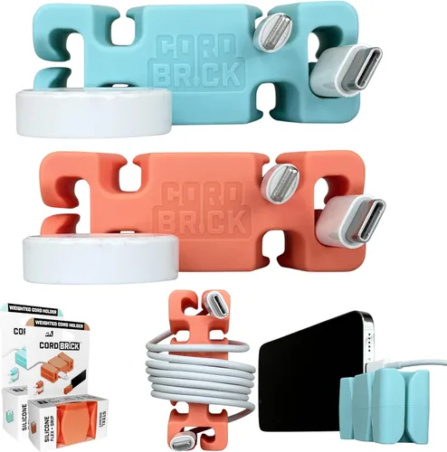 Vista 8 de CordBrick Rellenos para Calcetines para Adultos Gestión de Cables Soporte de Cable con Peso Envoltorio de Cable Soporte para Teléfono - Organizador