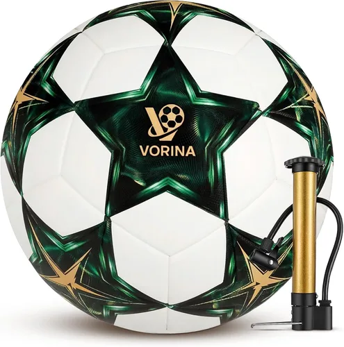 Vista 12 de Balón de fútbol tamaño 5 – Pelota oficial de partido y entrenamiento, piel sintética impermeable térmica, vejiga de butilo, niños, jóvenes, adultos