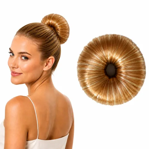 Vista 10 de Anillo para crear rodete en cabello, varios colores de Hair Donut Up Do , Negro negro #DK3