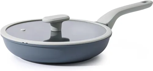 Vista 12 de PRICUSIS Sartén antiadherente con tapa, sartén de 8/10 pulgadas con mango Stay Cool, totalmente revestida, compatible con inducción y apta