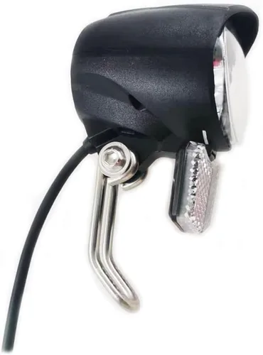 Vista 4 de Faro eléctrico para bicicleta de noche, luz delantera LED, adecuada para 24 V, 36 V, 48 V, controlador de batería, impermeable, conector macho de 2