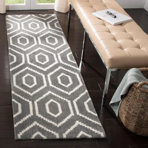 Vista 11 de SAFAVIEH Himalaya Collection - Alfombra decorativa, 2 x 3 pies, gris oscuro y marfil, lana hecha a mano, ideal para zonas de alto tráfico