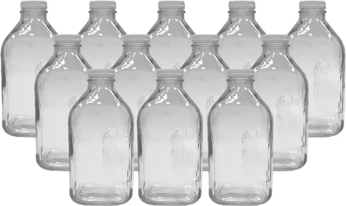 Vista 7 de Jarra de vidrio para bebidas, 64 onzas, transparente, boca ancha con mango de ranura y tapa hermética (1 unidad)