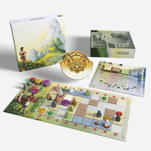 Vista 2 de Sit Down! Tiwanaku - Juego de mesa de estrategia Sit Down! para optimización de exploración de deducción, rueda madre tierra Pachamama, modo