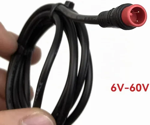 Vista 8 de Luz trasera EBike de 6 V-60 V, luz de advertencia LED de alto brillo, luz trasera de bicicleta, equipo de conducción nocturna, conector impermeable